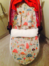Load image into Gallery viewer, Cath Kidston mushroom fabric Footmuff, Car Seat Footmuff & Accessories