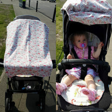 Load image into Gallery viewer, Stroller Sun Cover, Buggy Sun Cover, UV Protection, Stroller Shade, Buggy Shade, Shade Sails, Baby Gift, Sun Shade, Sun Protection, Hood