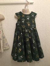 Load image into Gallery viewer, Girls Christmas Day dress - tea party christmas dress - festive dress - reindeer dress