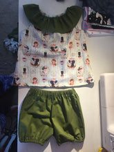 Load image into Gallery viewer, Girls top & shorts set, girls cuff shorts, girls breeze top, summer shorts, girls shorts, girls outfit, girls summer short set