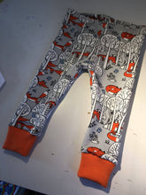 Load image into Gallery viewer, Fox Kids Leggings, Cuff Trousers, Unisex Trousers, Unisex Leggings, fox Toddler Leggings, Baby Clothing, Kids Trousers, Toddler Pant