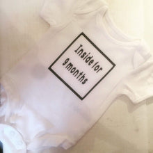 Load image into Gallery viewer, "Inside for 9 months" baby grow