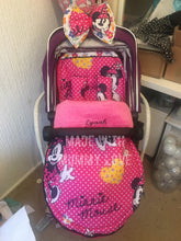 Load image into Gallery viewer, Minnie Mouse fabric Footmuff, Car Seat Footmuff & Accessories