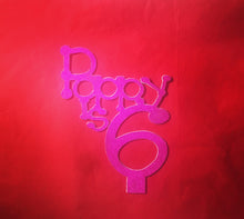 Load image into Gallery viewer, Personalised glitter cake topper - birthday name and age topper