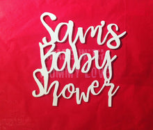 Load image into Gallery viewer, baby shower personalised glitter cake topper - baby shower cake topper