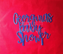 Load image into Gallery viewer, baby shower personalised glitter cake topper - baby shower cake topper