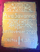Load image into Gallery viewer, Birth detail plaque