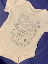 Load image into Gallery viewer, “Hand Picked For Earth by…” baby grow