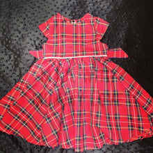Load image into Gallery viewer, Christmas Tartan Tea party dress - TPD - girls dress - Christmas dress - Party dress