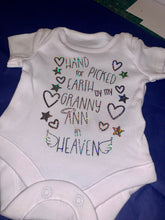 Load image into Gallery viewer, “Hand Picked For Earth by…” baby grow