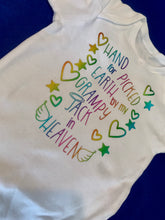 Load image into Gallery viewer, “Hand Picked For Earth by…” baby grow