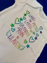 Load image into Gallery viewer, “Hand Picked For Earth by…” baby grow