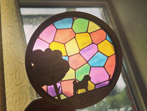 Stained Glass Dog Memorial Decoration