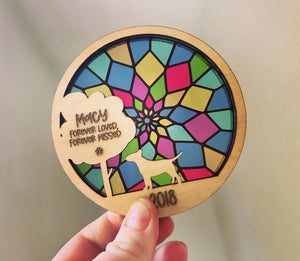 Stained Glass Dog Memorial Decoration