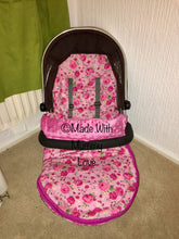 Load image into Gallery viewer, Pink Rose Buggy Footmuff, Carry car seat footmuff &amp; Accessories
