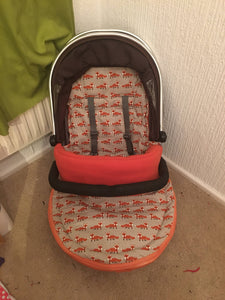 Foxes (Orange & Grey) fabric Footmuff, Car Seat Footmuff & Accessories