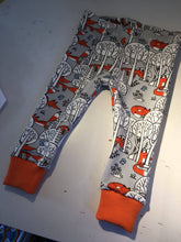 Load image into Gallery viewer, Fox Kids Leggings, Cuff Trousers, Unisex Trousers, Unisex Leggings, fox Toddler Leggings, Baby Clothing, Kids Trousers, Toddler Pant
