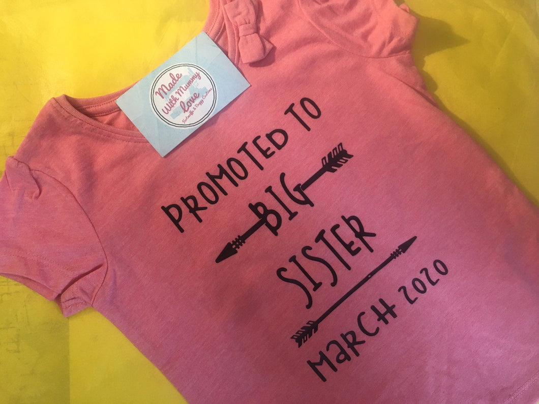 Promoted to big sister, promoted to big brother, baby announcement tee, baby on the way t-shirt