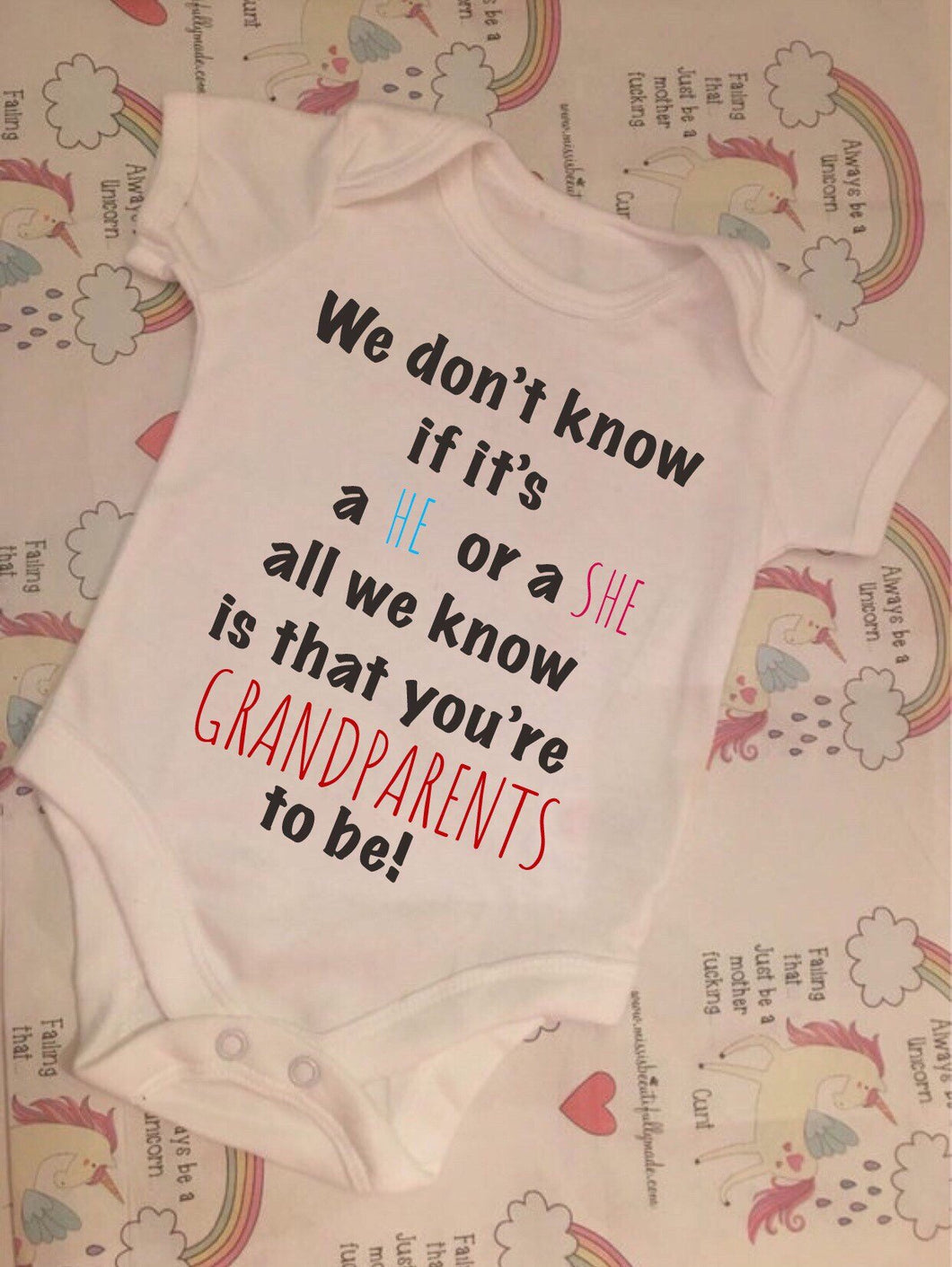 Grandparent Reveal Baby Grow