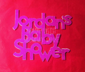 baby shower personalised glitter cake topper - baby shower cake topper