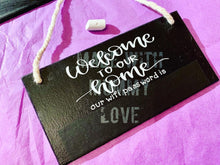Load image into Gallery viewer, Welcome to our home sign, Wi-fi password plaque
