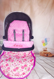 Pink Rose Buggy Footmuff, Carry car seat footmuff & Accessories