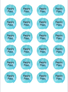 Happy post stickers