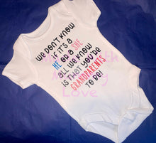 Load image into Gallery viewer, Grandparent Reveal Baby Grow
