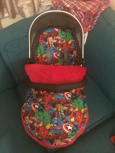 Marvel fabric footmuff, Carry car seat footmuff & Accessories
