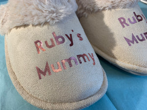 Personalised Mother’s Day slippers, Mother’s Day slippers, mum slippers